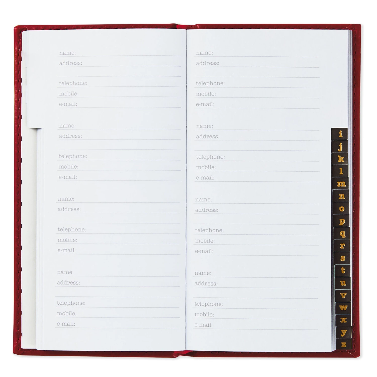 Hallmark Red Faux Leather Slim Address Book 2 Hallmark Red Faux Leather Slim Address Book - Image 2