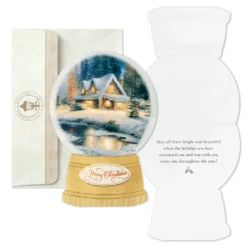 Hallmark Thomas Kinkade Cottage In Snow Globe Boxed Christmas Cards, Pack Of 12 -General Home Store 0001XPX1276 2