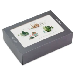 Hallmark Mouse And Log Cabin Scene Boxed Christmas Cards, Pack Of 12