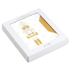 Hallmark Ivory And Gold Nutcracker Boxed Christmas Cards, Pack Of 10