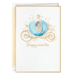 Hallmark Disney Princess Cinderella Carriage Dreams Come True Blank Card