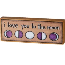 Moon Phases Block Sign I Love You To The Moon