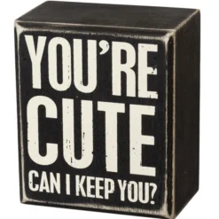 Wood Sign - You're Cute Can I Keep You