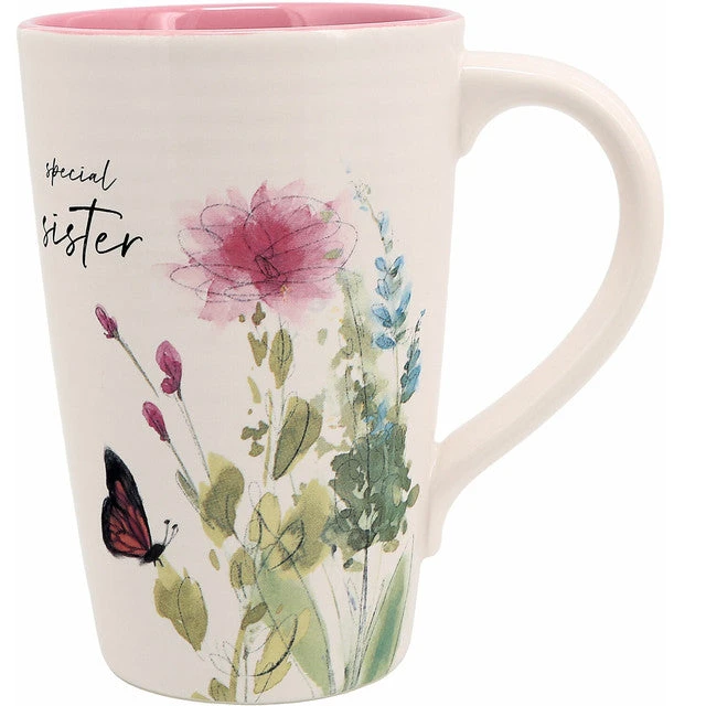 Meadows Of Joy Butterfly Floral 17 Oz. Mug Special Sister 1 Meadows Of Joy Butterfly Floral 17 Oz. Mug Special Sister