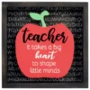 Big Heart Teacher Apple Box Sign 6" X 6"