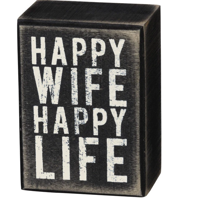 Wood Sign - Happy Wife Happy Life 1 Wood Sign - Happy Wife Happy Life