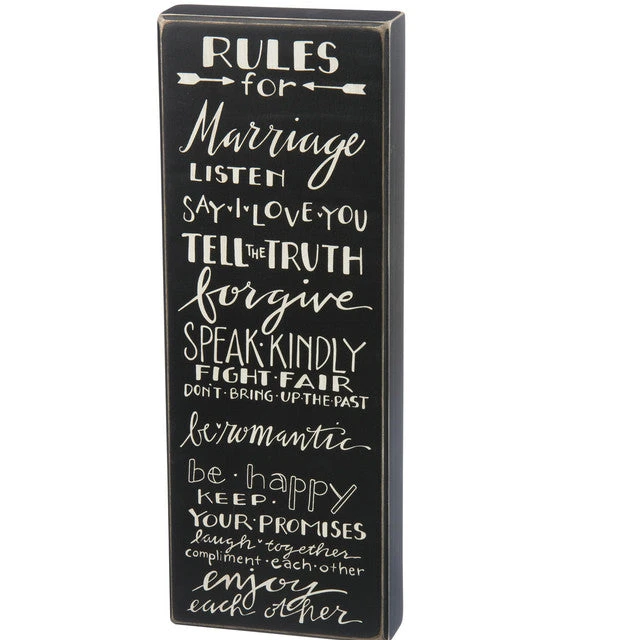 Wood Sign - Rules For Marriage Enjoy Each Other 1 Wood Sign - Rules For Marriage Enjoy Each Other
