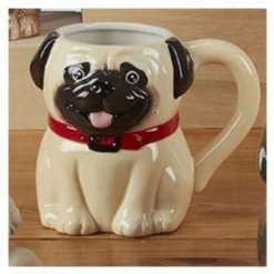 Sculpted 3-Dimensional 18 Oz. Dog Mug Pug