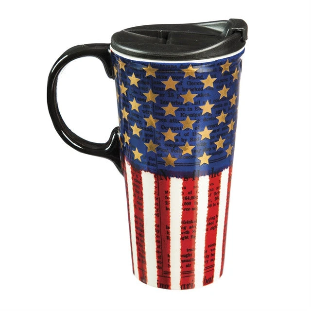 Liberty American Flag 17 Oz. Travel Cup With Lid And Box 1 Liberty American Flag 17 Oz. Travel Cup With Lid And Box