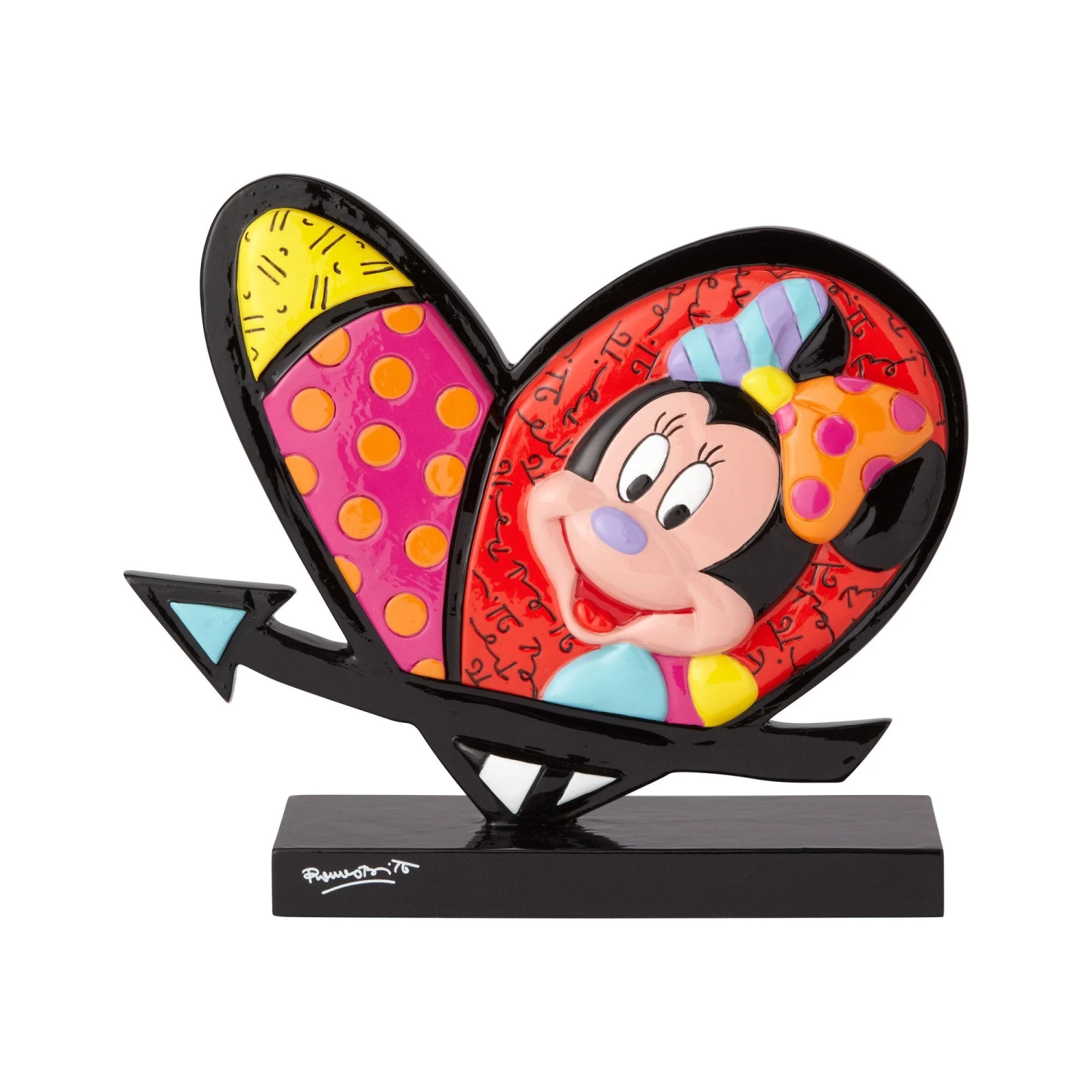 Disney Mickey & Minnie Heart Block Figurine By Romero Britto 1 Disney Mickey & Minnie Heart Block Figurine By Romero Britto