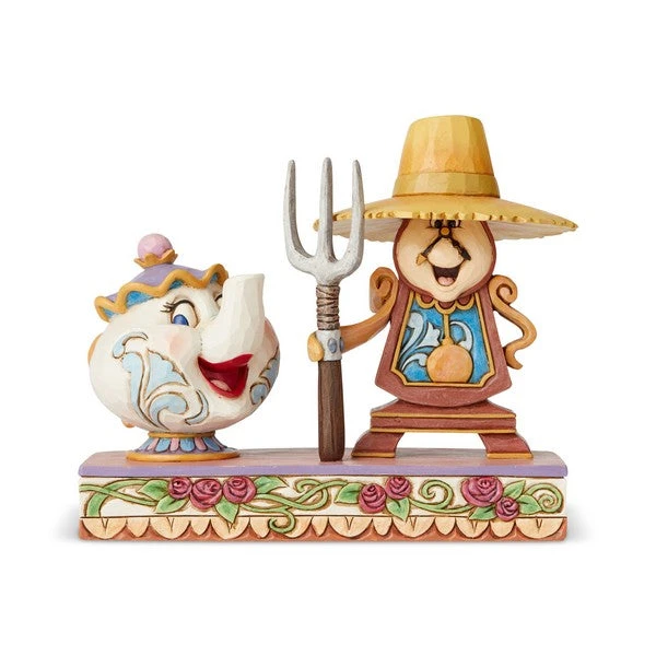 Jim Shore Beauty And The Beast Cogsworth And Mrs. Potts Figurine 1 Jim Shore Beauty And The Beast Cogsworth And Mrs. Potts Figurine