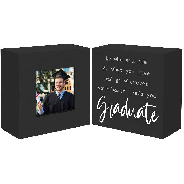 Malden Set Of 2 Graduation Sentiment Block And Picture Frame Holds 3" X 3" Photo 1 Malden Set Of 2 Graduation Sentiment Block And Picture Frame Holds 3" X 3" Photo
