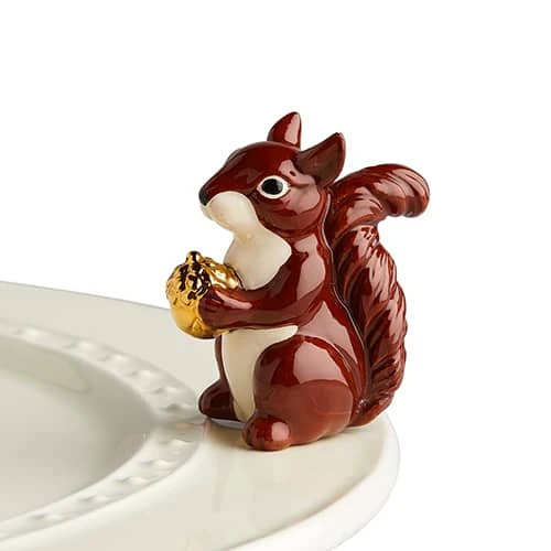 Nora Fleming Mini Mr. Squirrel With Gold Acorn 1 Nora Fleming Mini Mr. Squirrel With Gold Acorn