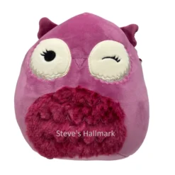 Squishmallow Aurura Burgundy Owl With Fuzzy Belly 8" Stuffed Plush By Kelly Toy