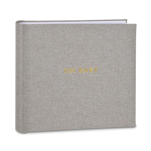 Hallmark Oh Baby Gray Linen Textured Photo Album 1 Hallmark Oh Baby Gray Linen Textured Photo Album