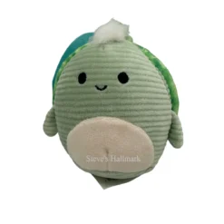 Squishmallow Barnes The Green Sea Turtle Corduroy 3.5" Clip Stuffed Plush By Kelly Toy