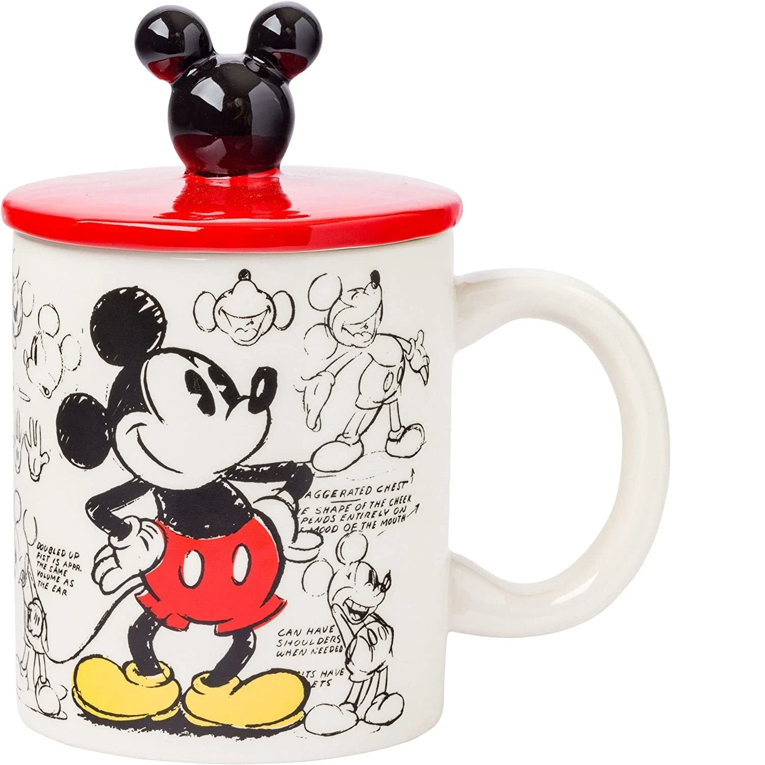 18 Oz. Disney Mickey Heritage Sketch Mug With Sculpted Ears Lid 1 18 Oz. Disney Mickey Heritage Sketch Mug With Sculpted Ears Lid