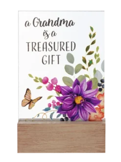 A Grandma Is A Treasured Gift Glass Block