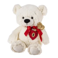 8" Key To My Heart Cream Bear Stuffed Plush