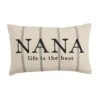 Nana Life Is The Best Striped Woven Cotton Lumbar Pillow