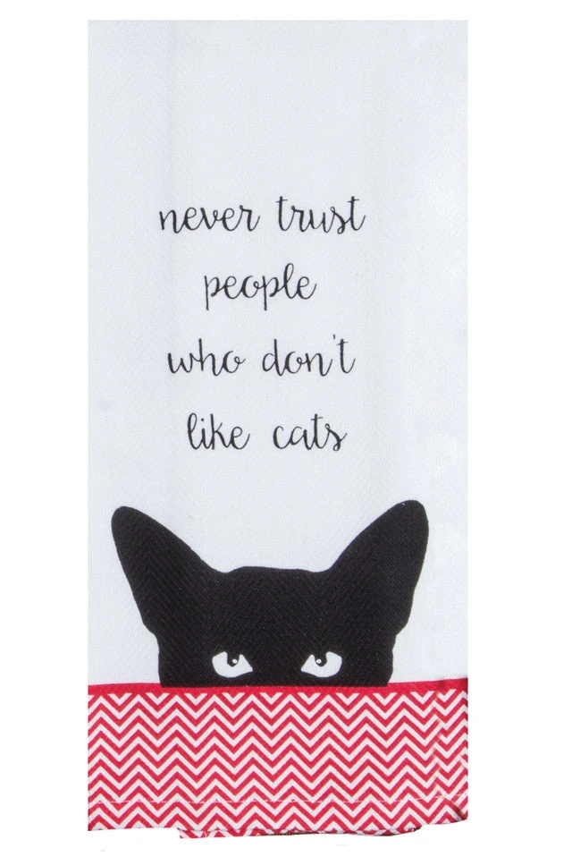 Purr Never Trust Tea Towel 1 Purr Never Trust Tea Towel