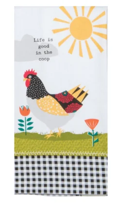 Life Is Good In The Coop Chicken Dual Purpose Terry Towel