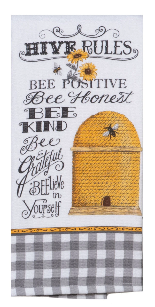 Bees Hive Rules Dual Purpose Terry Towel 1 Bees Hive Rules Dual Purpose Terry Towel