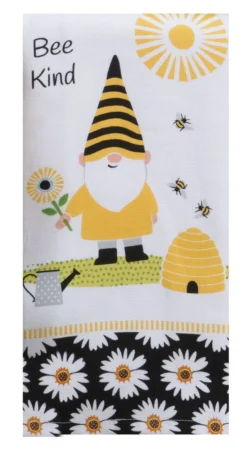 Save The Gnomes Bee Kind Dual Purpose Terry Towel