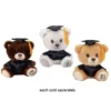 #1 Grad 6" Graduation Bear With Black Cap And Gown Stuffed Plush