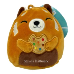 Squishmallow Seth The Orange Red Panda With Cookie I Got That 3.5" Clip Stuffed Plush By Kelly Toy