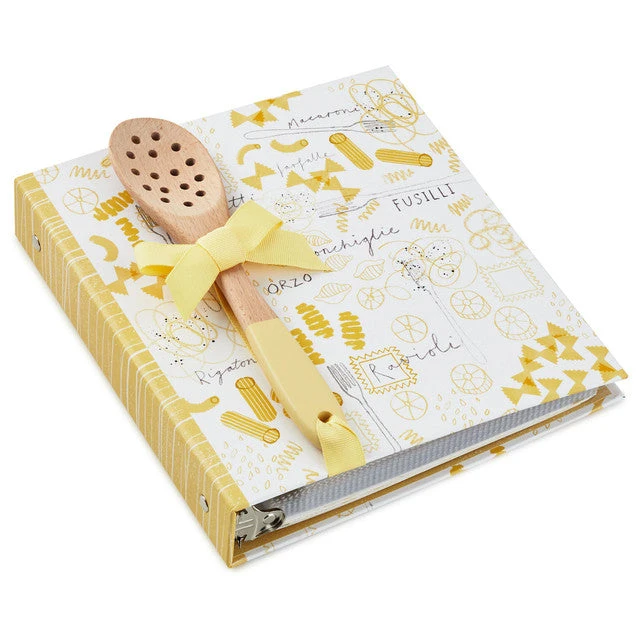 Hallmark Pasta Recipe Organizer Book With Wooden Strainer Spoon 1 Hallmark Pasta Recipe Organizer Book With Wooden Strainer Spoon