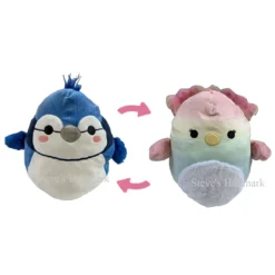 Squishmallow Babs The Blue Jay And Briannika The Pastel Peacock Flip-A-Mallow 12" Stuffed Plush By Kelly Toy